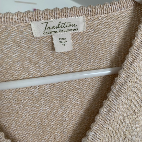 Vintage Traditions Cottagecore Cotton Knit Cardigan Sz XL Petite - Picture 3 of 10